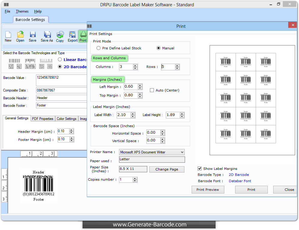 Standard Barcode Software Screenshots Linear 2D Barcodes Label Maker