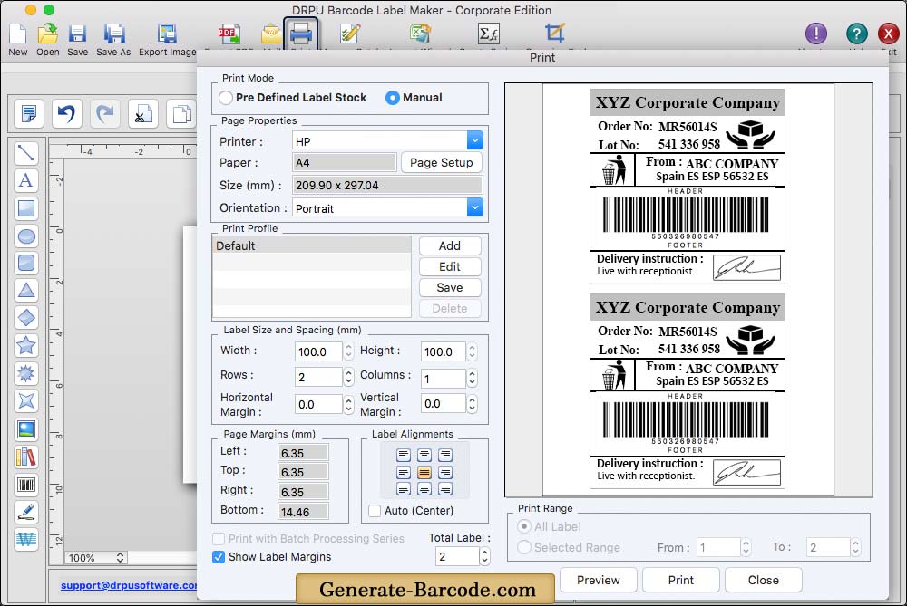 Print Barcode Labels